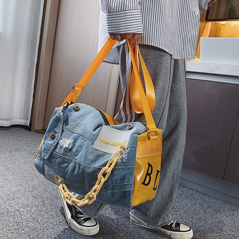 Women Bags Jeans - 女性用ブルーデニムハンドバッグ,大容量トラベルバッグ,デザイナーバッグ,ラージ