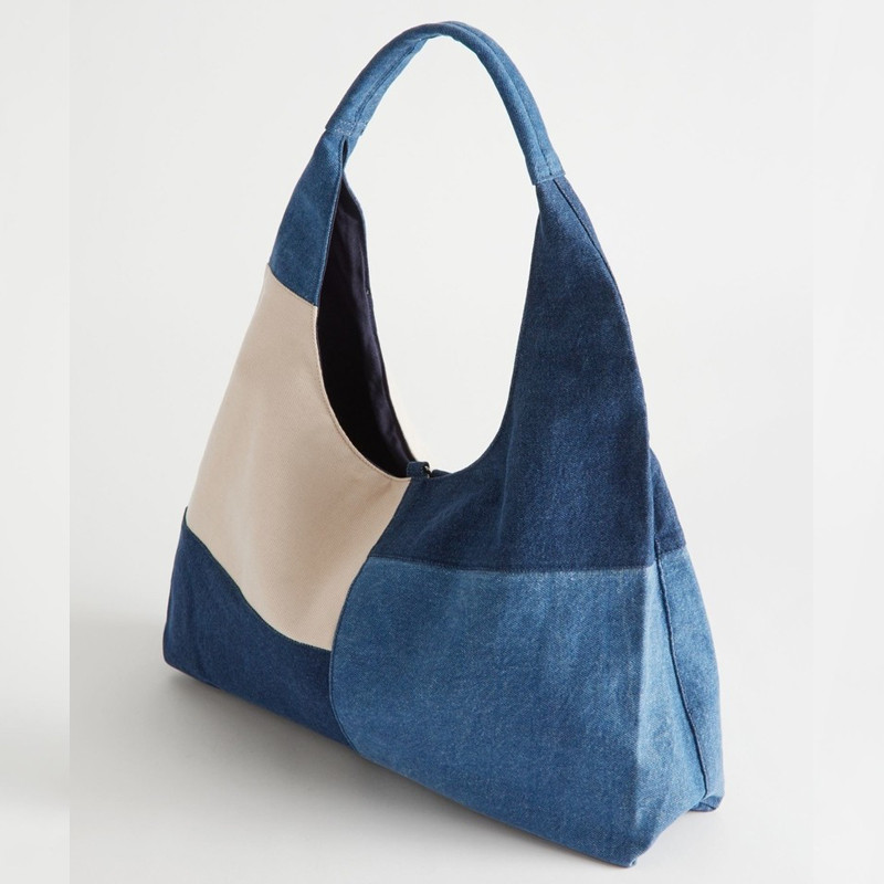 Women Bags Jeans - パッチワークデザイン レディース ショルダーバッグ ファッション デニム 女性用ハンドバッグ