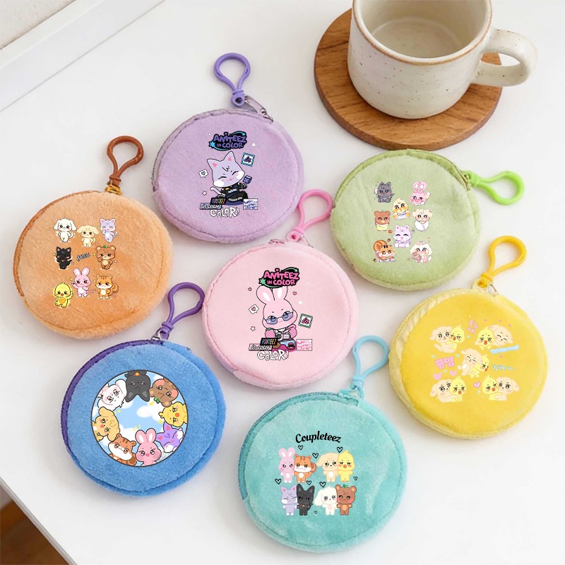 Women Bags Mini - Kpop ATEEZ アイドル小銭入れキーホルダー漫画アニメパターンプリント財布女性男性アウトドアファッションミニ財布キーリングギフト新しい