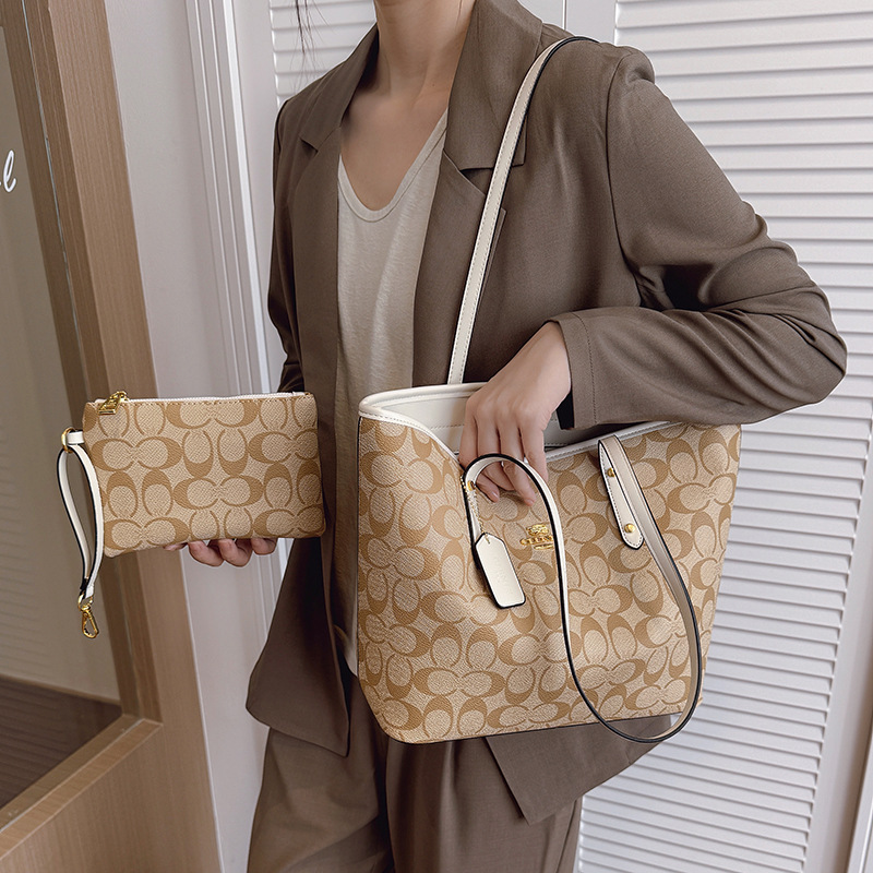 Women'S Tote Bags Designer - 高級デザイナーレディースショルダーバッグ大容量実用的なデイリーハンドバッグポケット付き耐久性のあるブランドレターカジュアルショッパー