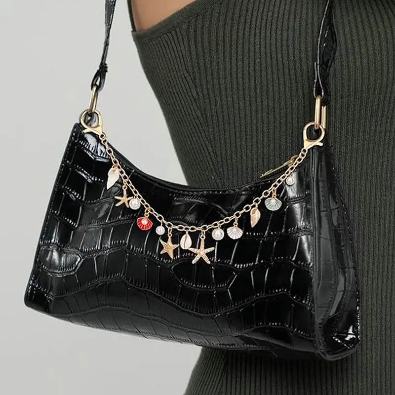 Women Bags Golden - バッグチャーム ハンドバッグ用 ゴールデンキーホルダー パースシェルチャーム キーペンダント バッグアクセサリー