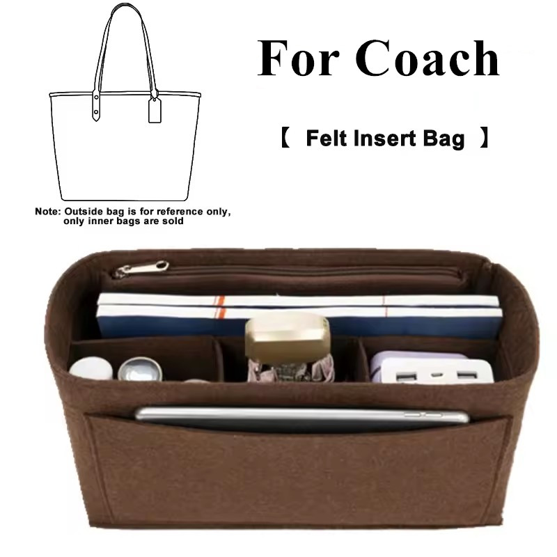 Women Bags Coach - バッグオーガナイザーフェルトライナーポケットアクセサリーコーチハンドバッグ用耐久性のある裏地収納整理バッグサポートインナーパーツ