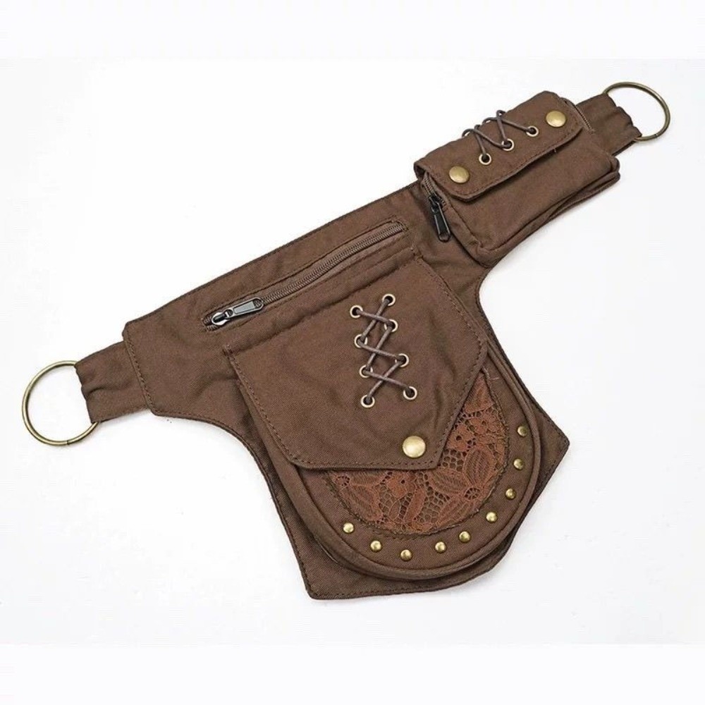 Women'S Bum Bags - 調節可能なストラップ付きパンクスタイルベルトウエストパック多機能ヴィンテージデザインリベットヒップバムバッグ耐久性のある軽量レッグフォンバッグ