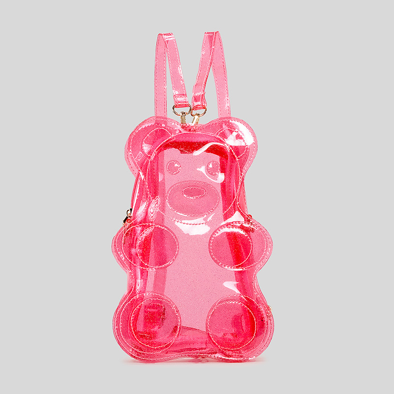 Jelly Bag Clear Pvc - ノベルティグリッター透明クマ型女性ミニバックパックかわいい女の子クリア財布とハンドバッグ女性ゼリークロスボディバッグ