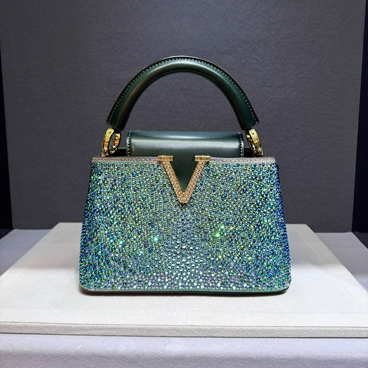 Women Bags Branded Sale - 高級デザイナーブランド高品質レザーセットダイヤモンドハンドバッグレディースラインストーンショルダークロスボディバッグ女性用バッグホットセール