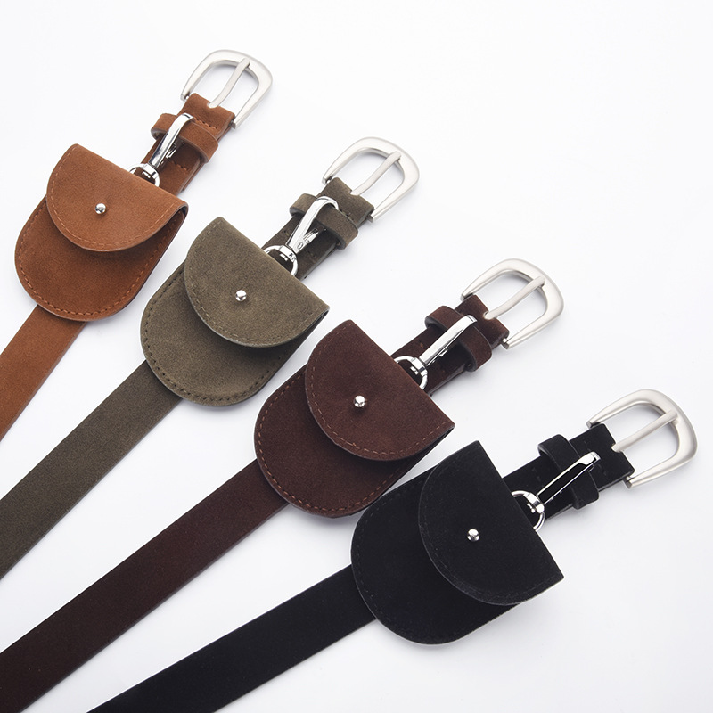 Women Bags Price - 2.3CM×105CM 新スタイルデザイン 卸売価格 レディース レトロベルト 韓国風スエード製スモールウエストバッグ