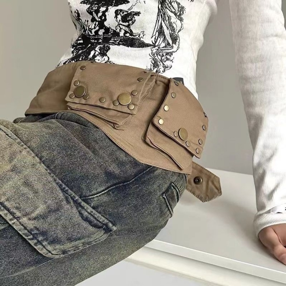 Women'S Bum Bags - ウエストバッグ 合金 グランジ バムベルト コットン ヴィンテージ