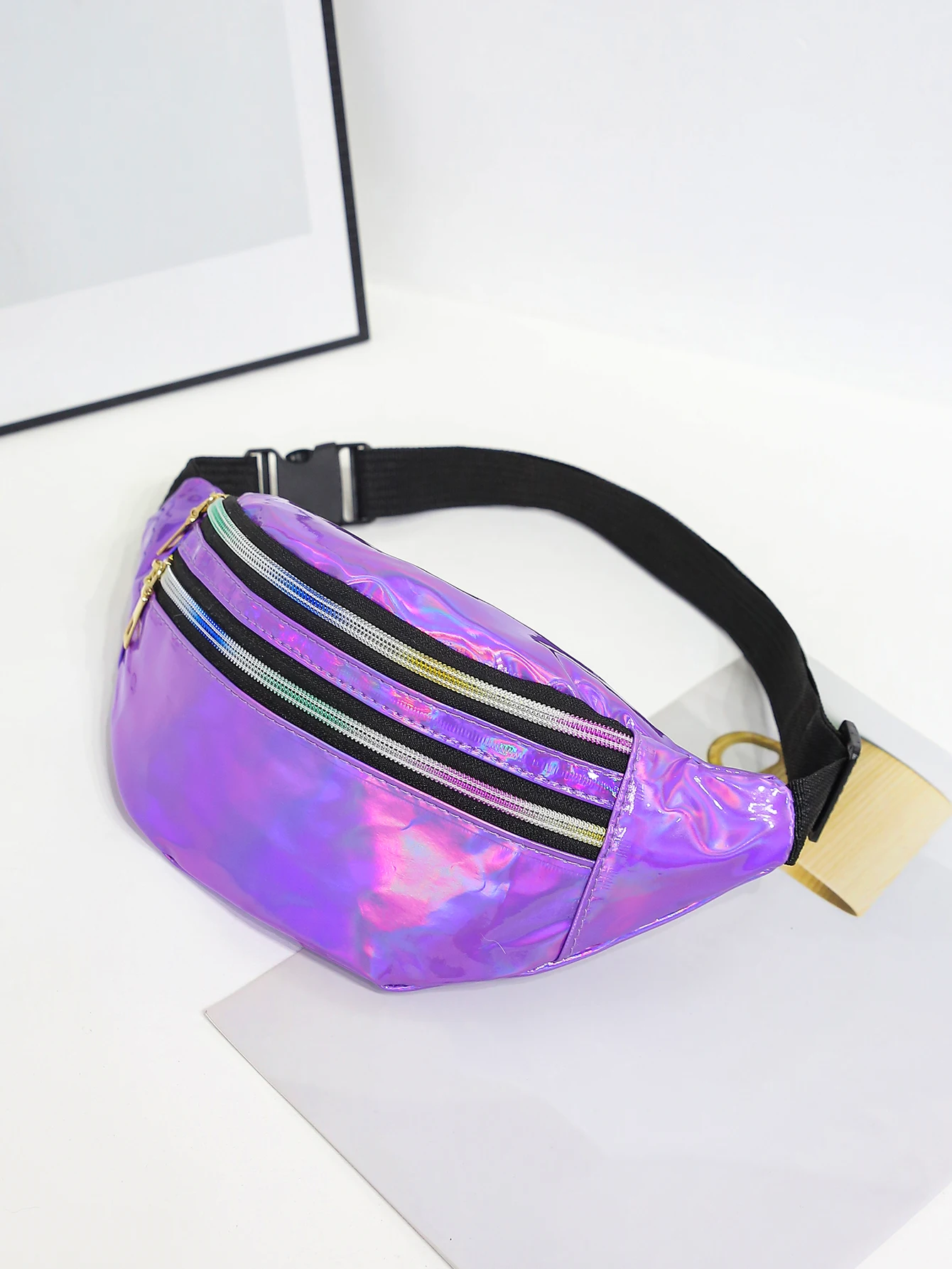 Women'S Bum Bags - 女性用レーザーファニーパック,ショルダーストラップ付きベルトバッグ,bumバッグ,ウエストパック,ハイキング,ランニング,旅行,クロスボディ,ファッション