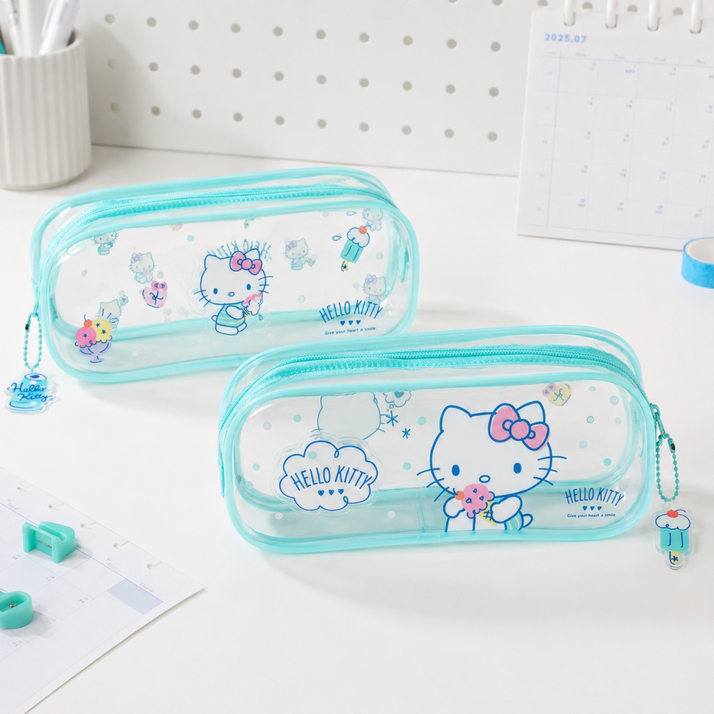 Jelly Bag Clear Pvc - ハローキティ サンリオ 正規品 ゼリーペンケース かわいいクリア文具バッグ 大容量ペンポーチ