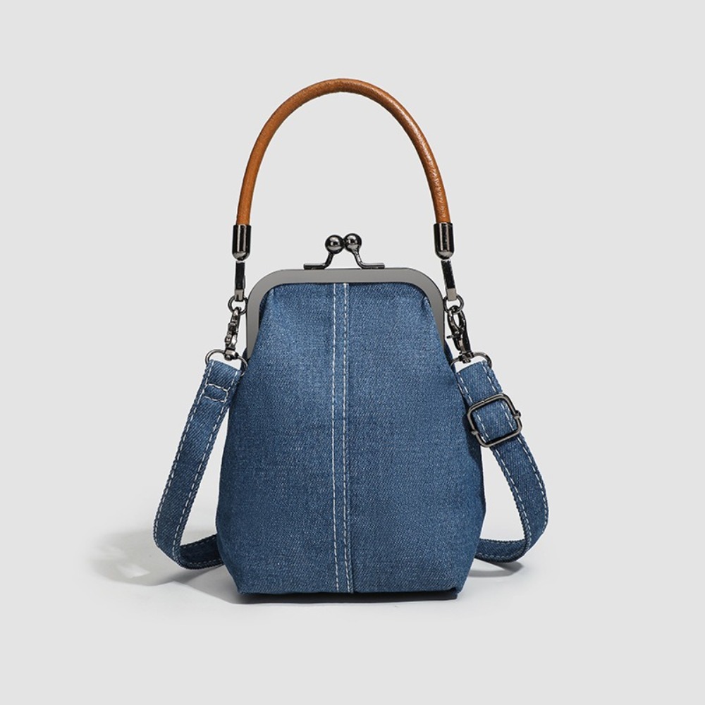 Women Bags Jeans - 新しいヴィンテージスタイルの女性用ハンドバッグ、ファッショナブルなネイビーブルーのデザイナーショルダーバッグ、多用途レディースデニム財布、クロスボディバッグ