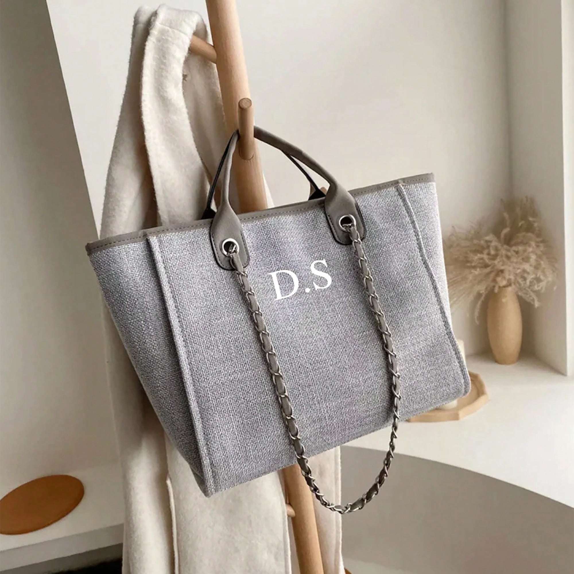Women'S Tote Bags Designer - カスタムメイドの大容量韓国女性用チェーン付きトートバッグ、デザイナークロスボディショルダーメイクアップハンドバッグ
