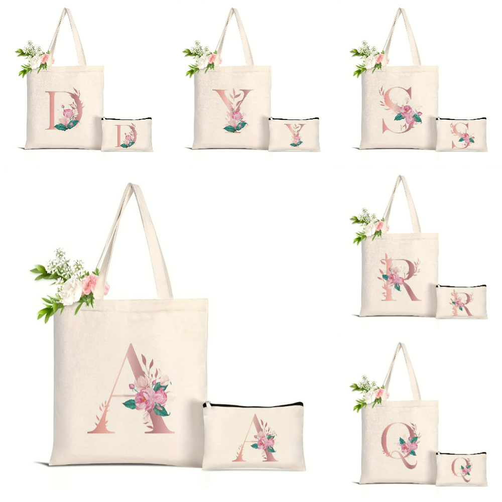 Women'S Tote Bags Designer - 1個入り 花柄ラブレタープリント トートバッグ 大容量 レディース ショッピングバッグ