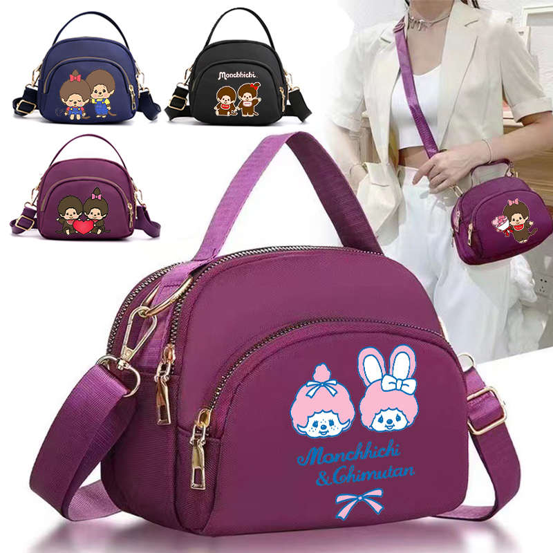 Women Bags Mini - モンチッチ女性クロスボディバッグ漫画アニメジッパー携帯電話ショルダーバッグ女性女性多機能ミニハンドバッグ財布