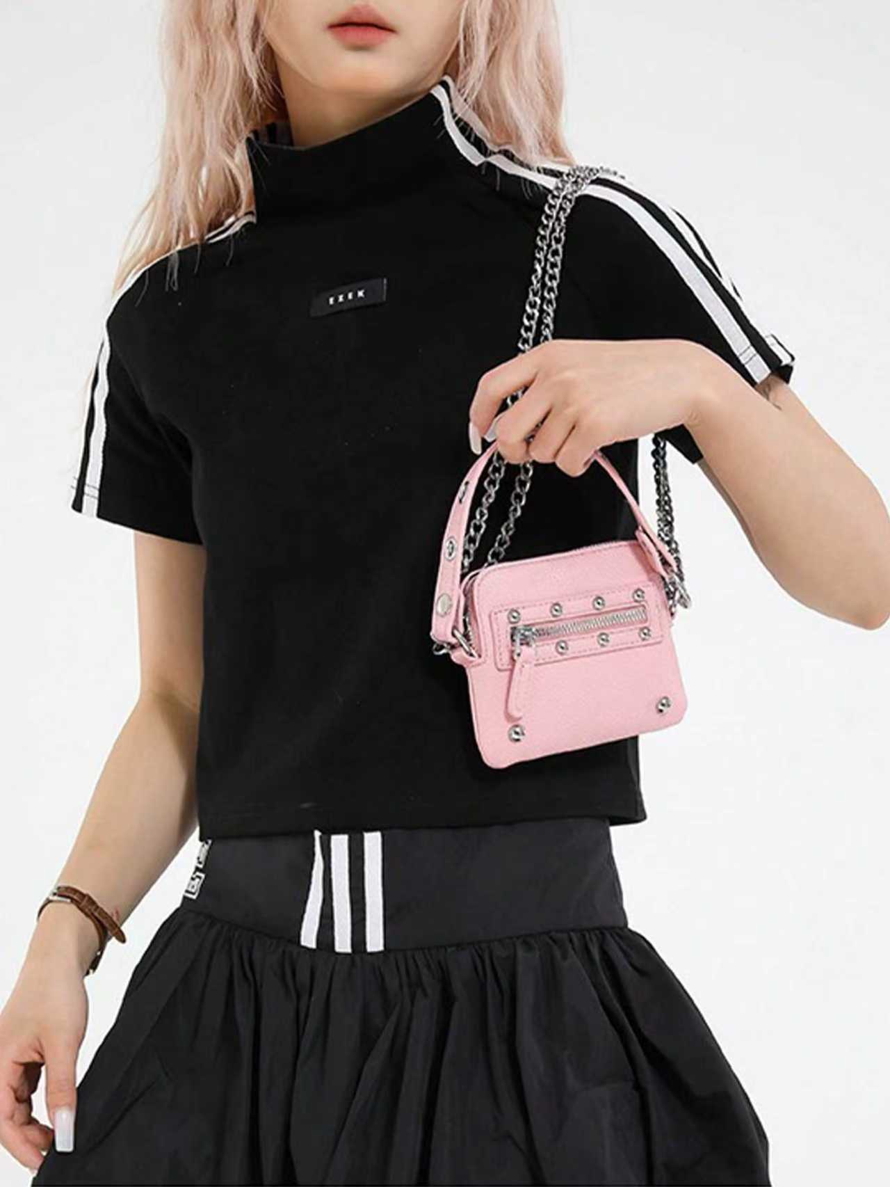 Mini Purse Chain - 新しい女性用ミニニッチチェーンスモールスクエアバッグ、高級感のあるペブルショルダーバッグ、持ち運びやすくコンパクトなコインパース