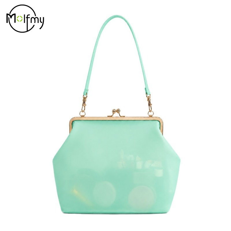 Jelly Bag Clear Pvc - クリア PVC 防水ゼリーバッグキャンディーカラークラスプトートバッグ女性軽量ショッパーポーチビーチショルダーバッグ仕事用ハンドバッグ