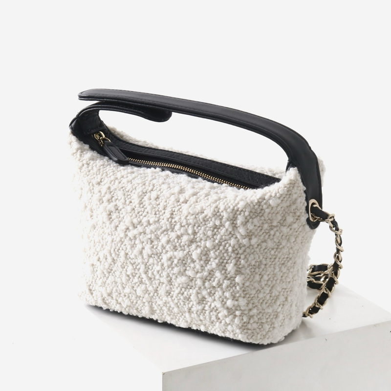 Mini Purse Chain - レザークラシックミニホーボスバッグ女性のための高級デザイナーハンドバッグ財布 2026 新しいウール牛革ハンドルチェーンストラップショルダー
