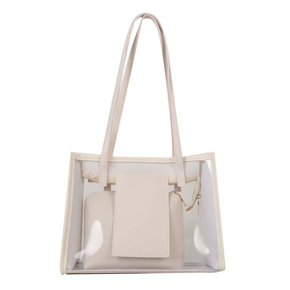 Jelly Bag Clear Pvc - 2 ピース/セットエレガントな透明ゼリーバッグ PU レザー大容量クリア PVC ショルダーバッグ防水キャンディーカラー