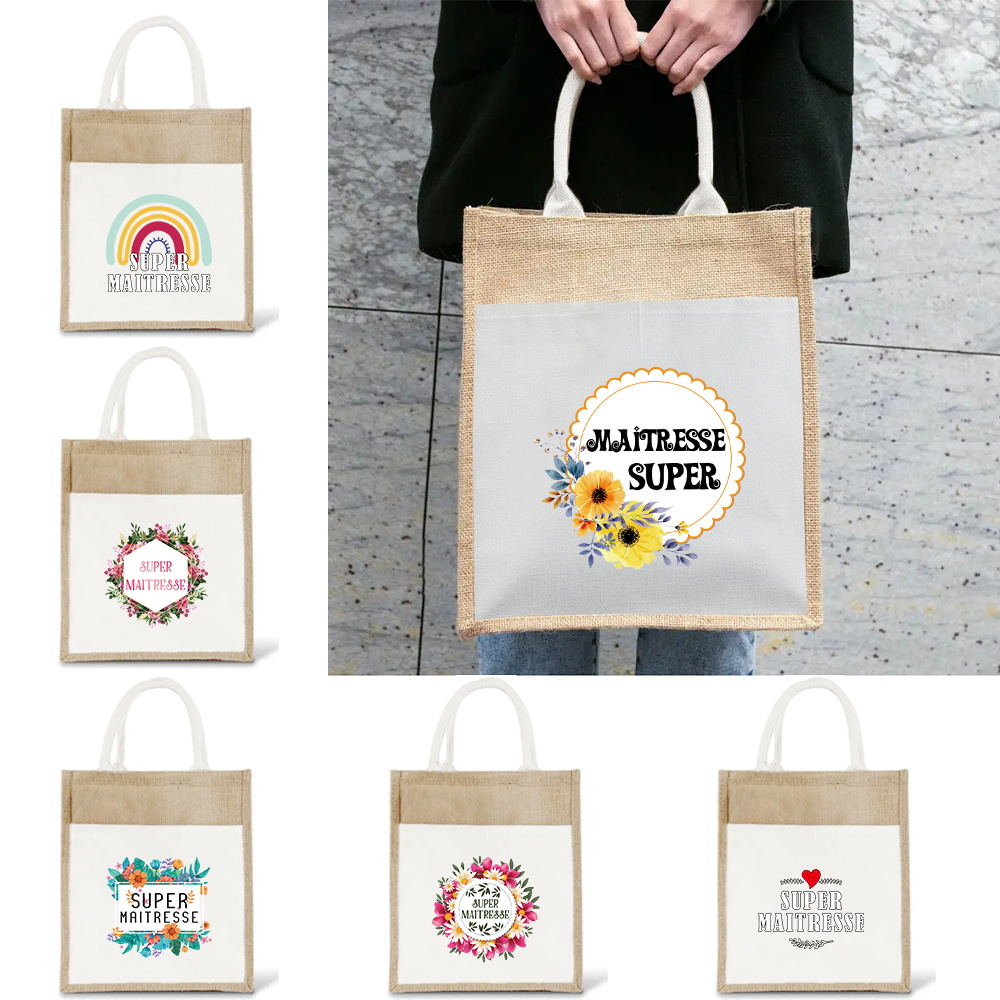 Women Bags Jute - ミニマリストリネンバッグ ファッショナブルな女性用ショッピングバッグ アウトドア旅行 環境に優しいアイテム収納バッグ マイトリーズシリーズ