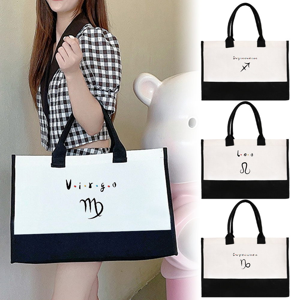 Women Bags Jute - 女性用トートバッグ 再利用可能なショッパーバッグ ジュートバッグ 高品質キャンバスショルダーバッグ パーソナライズハンドバッグ 2026