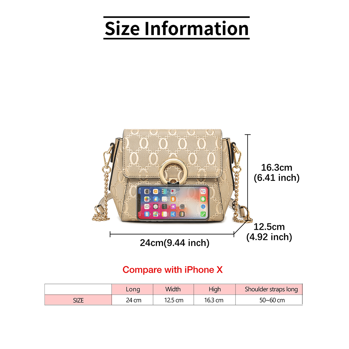 FOXER 高級ブランドの女性のショルダーバッグ牛革ゴールド - Women Bags Golden のレビューと価格
