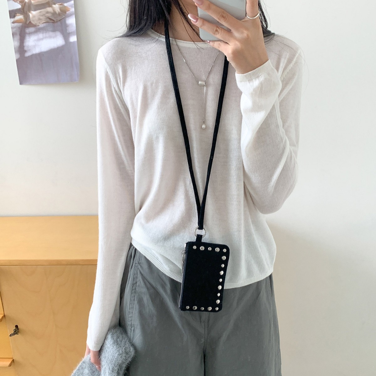 新しいスタッズ付きショルダーバッグミニクレジットカードホルダ - Women Bags Mini のレビューと価格