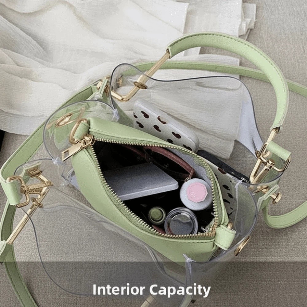 キャンディーカラー複合クリアバッグ防水取り外し可能ゼリーハン - Jelly Bag Clear Pvc のレビューと価格