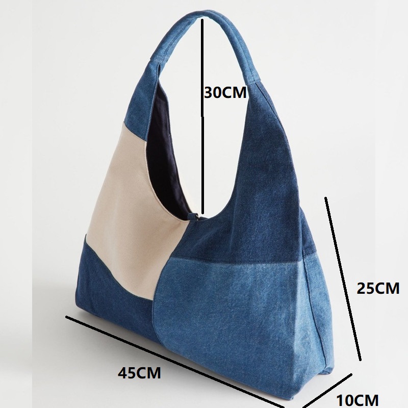 パッチワークデザイン レディース ショルダーバッグ ファッシ - Women Bags Jeans のレビューと価格