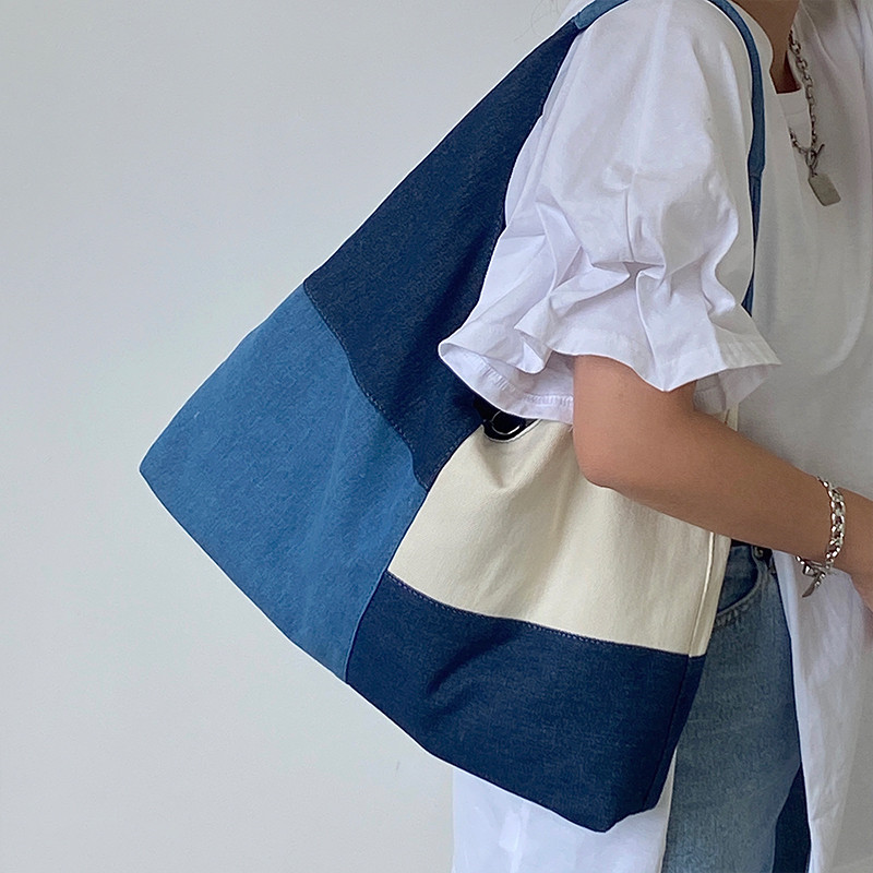 パッチワークデザイン レディース ショルダーバッグ ファッシ - Women Bags Jeans のレビューと価格