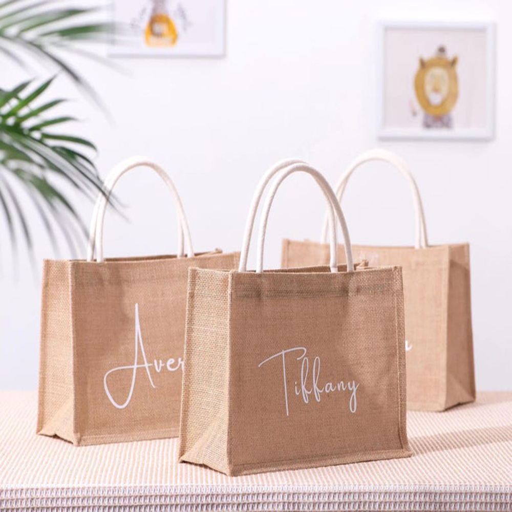 カスタムネームビーチバッグ エレガントなプロポーズトートバッ - Women Bags Jute のレビューと価格