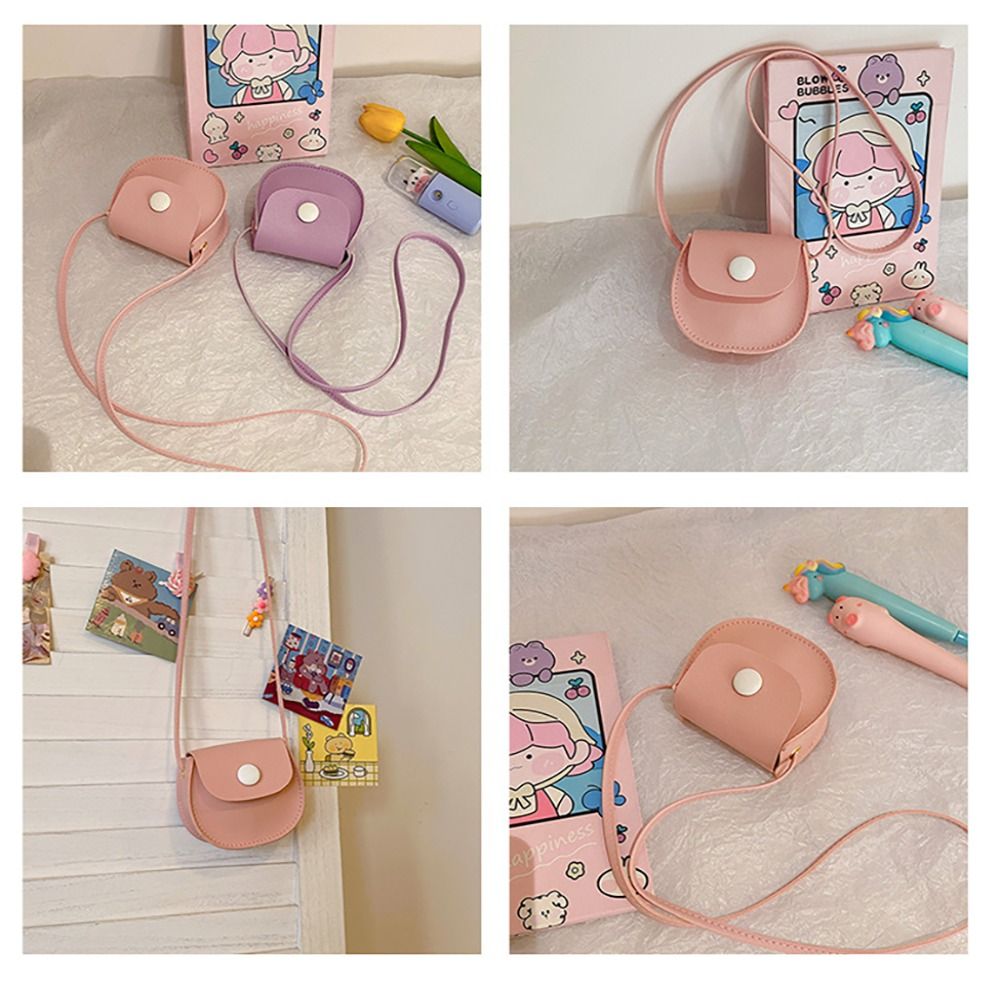女の子用PUレザークロスオーバーバッグ,女性用シングルカラー - Mini Purse Chain のレビューと価格