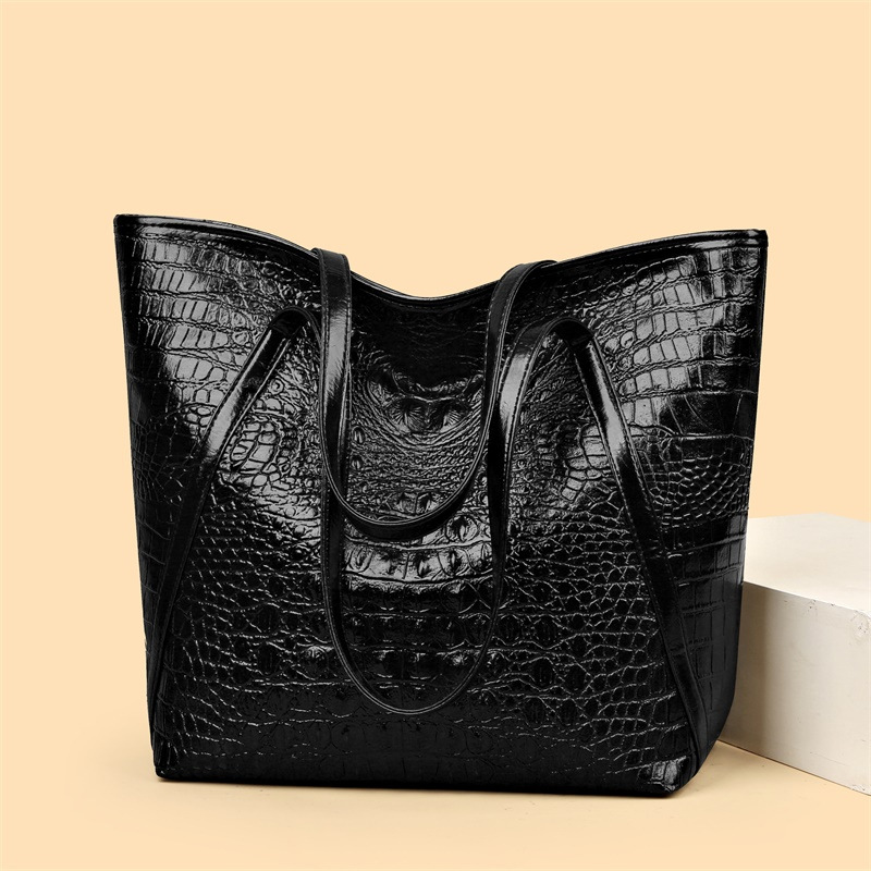 シンプルで多用途なワニ柄トートバッグ大容量ファッションハンド - Women'S Tote Bags Designer のレビューと価格