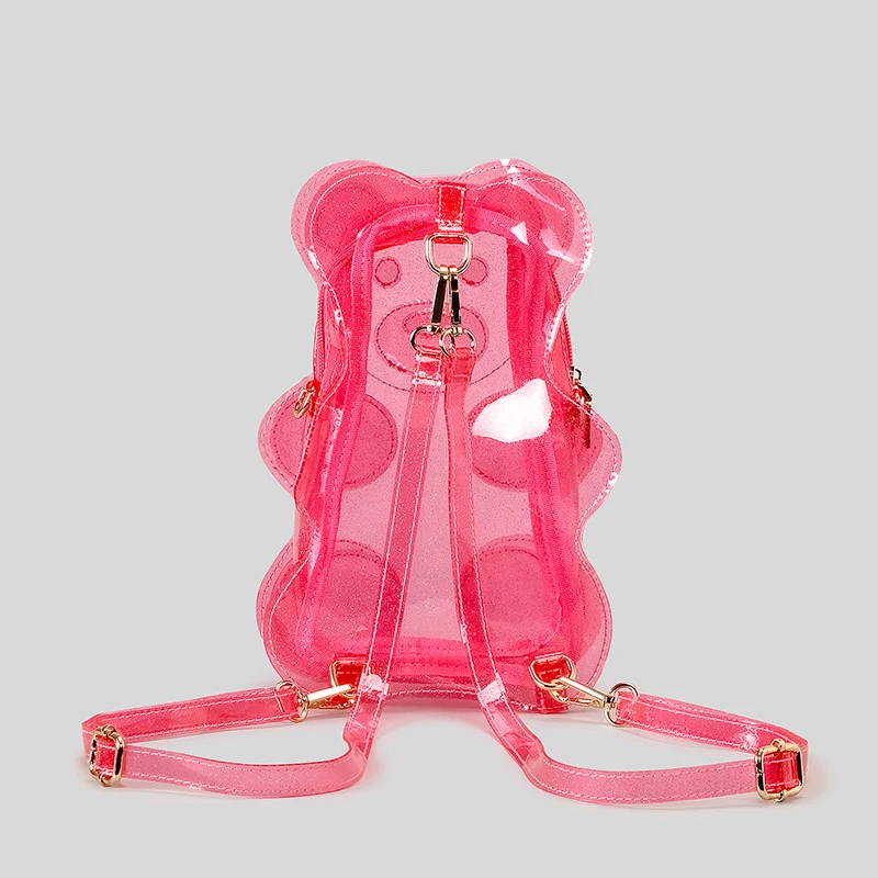 ノベルティグリッター透明クマ型女性ミニバックパックかわいい女 - Jelly Bag Clear Pvc のレビューと価格