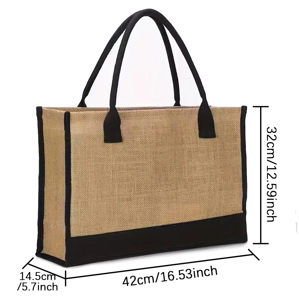 ジュートショッピングバッグレディースビーチトラベルバッグ女性 - Women Bags Jute のレビューと価格