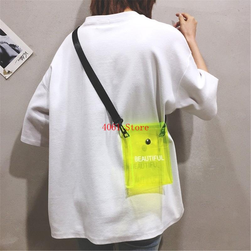 クリアクロスボディバッグキャンディーカラーゼリーPVC電話ケ - Jelly Bag Clear Pvc のレビューと価格