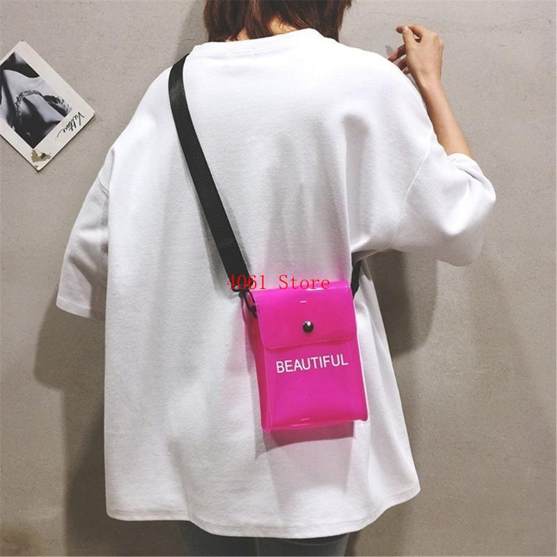 クリアクロスボディバッグキャンディーカラーゼリーPVC電話ケ - Jelly Bag Clear Pvc のレビューと価格