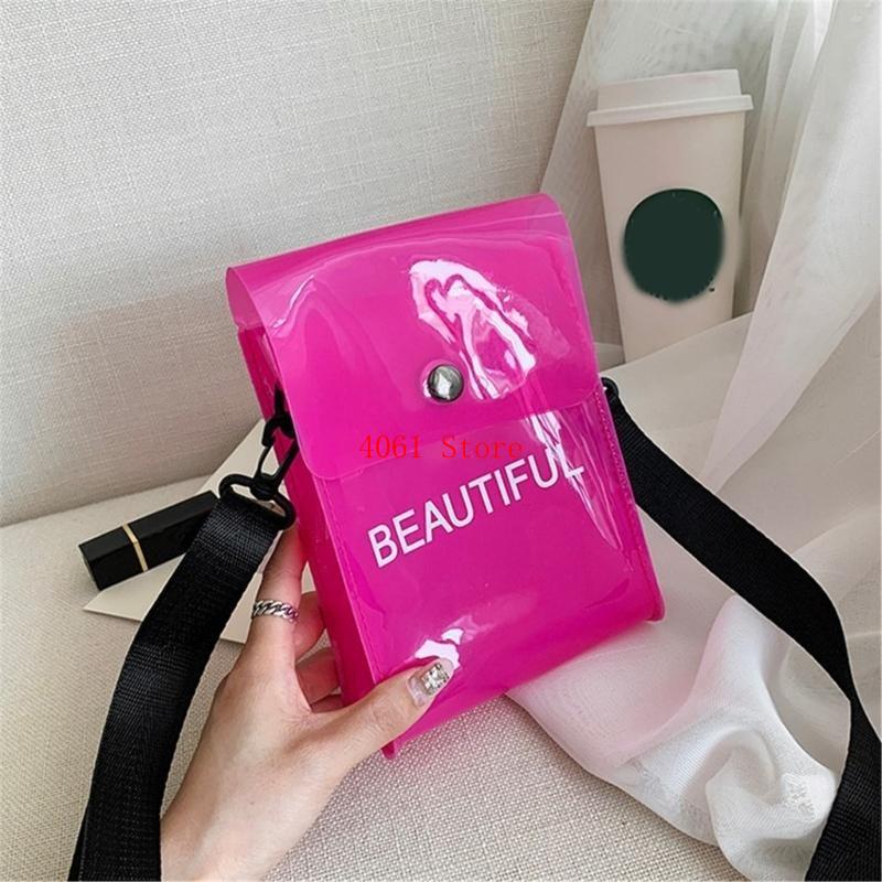 クリアクロスボディバッグキャンディーカラーゼリーPVC電話ケ - Jelly Bag Clear Pvc のレビューと価格