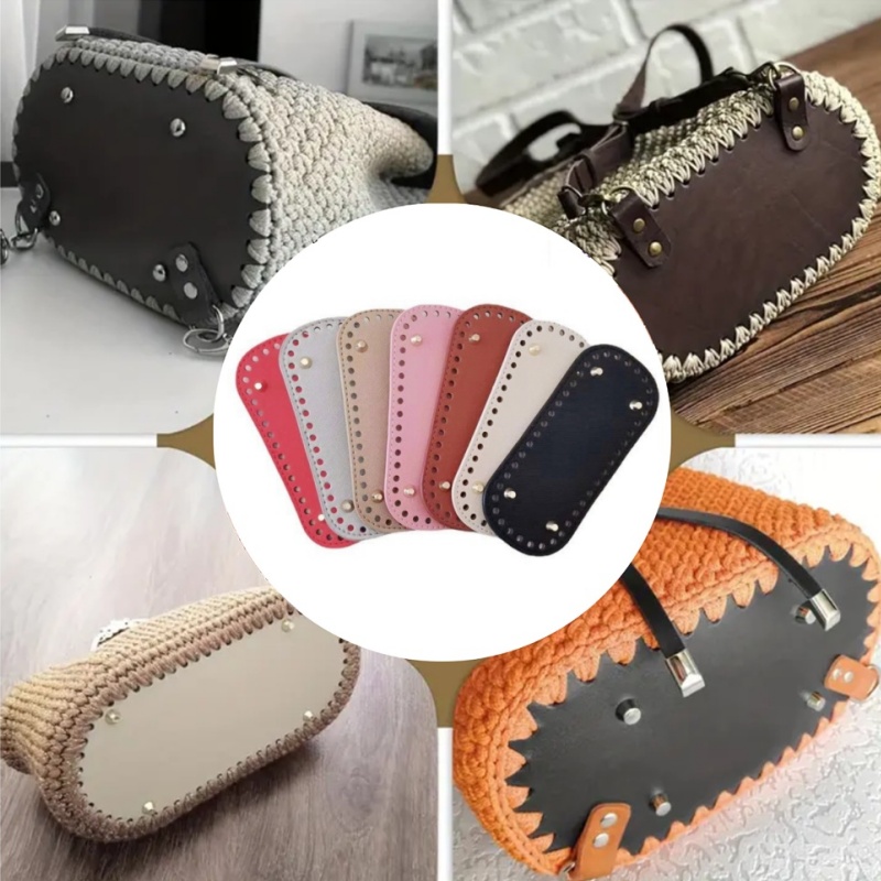 21.5x10cm ニットバッグ用PUレザーバッグ底、手作り - Crochet Market Bag のレビューと価格