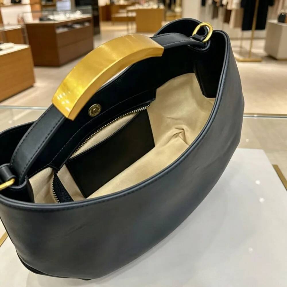 デミサークル女性用ゴールデンレタートート巾着バケットバッグ高 - Women Bags Golden のレビューと価格
