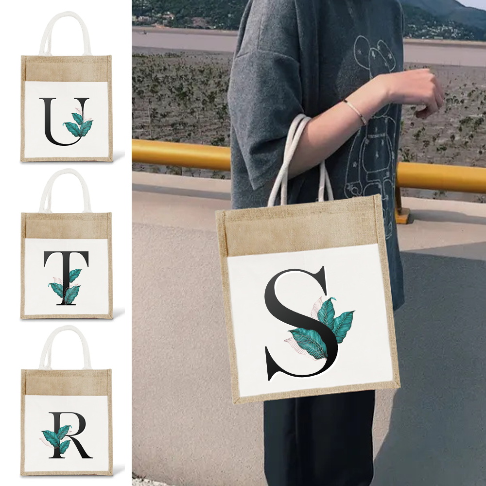 黄麻布ジュートトートバッグヴィンテージ再利用可能な食料品ショ - Women Bags Jute のレビューと価格