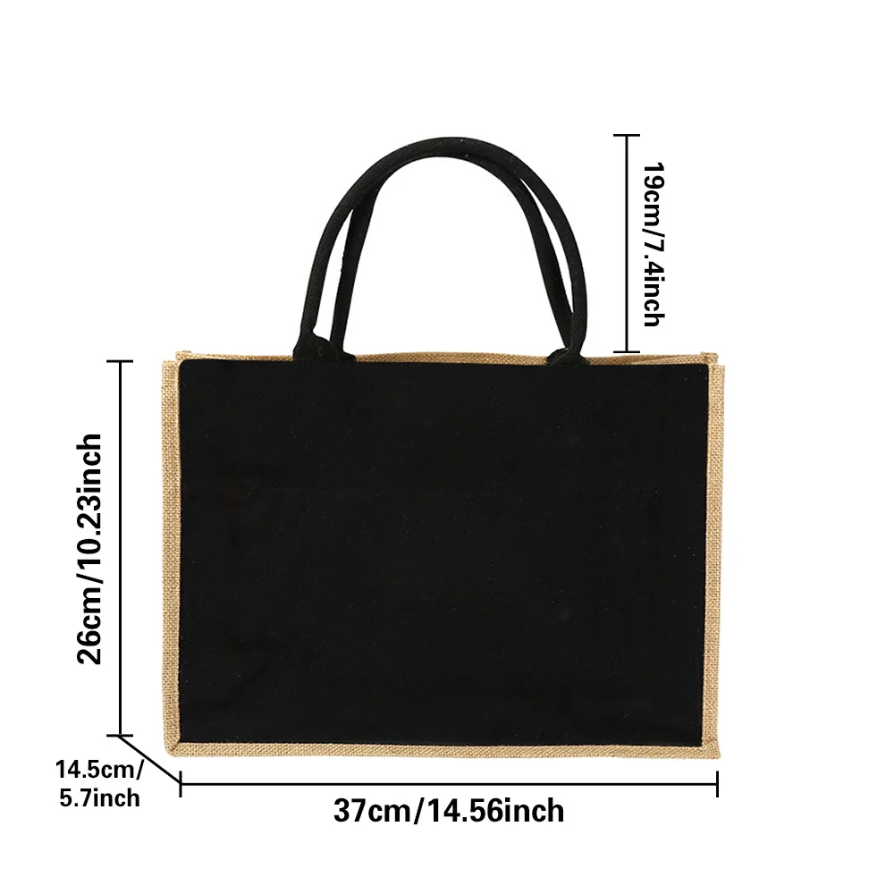 リネントートショッピングバッグ サムライ柄黄麻布手描き女性用 - Women Bags Jute のレビューと価格