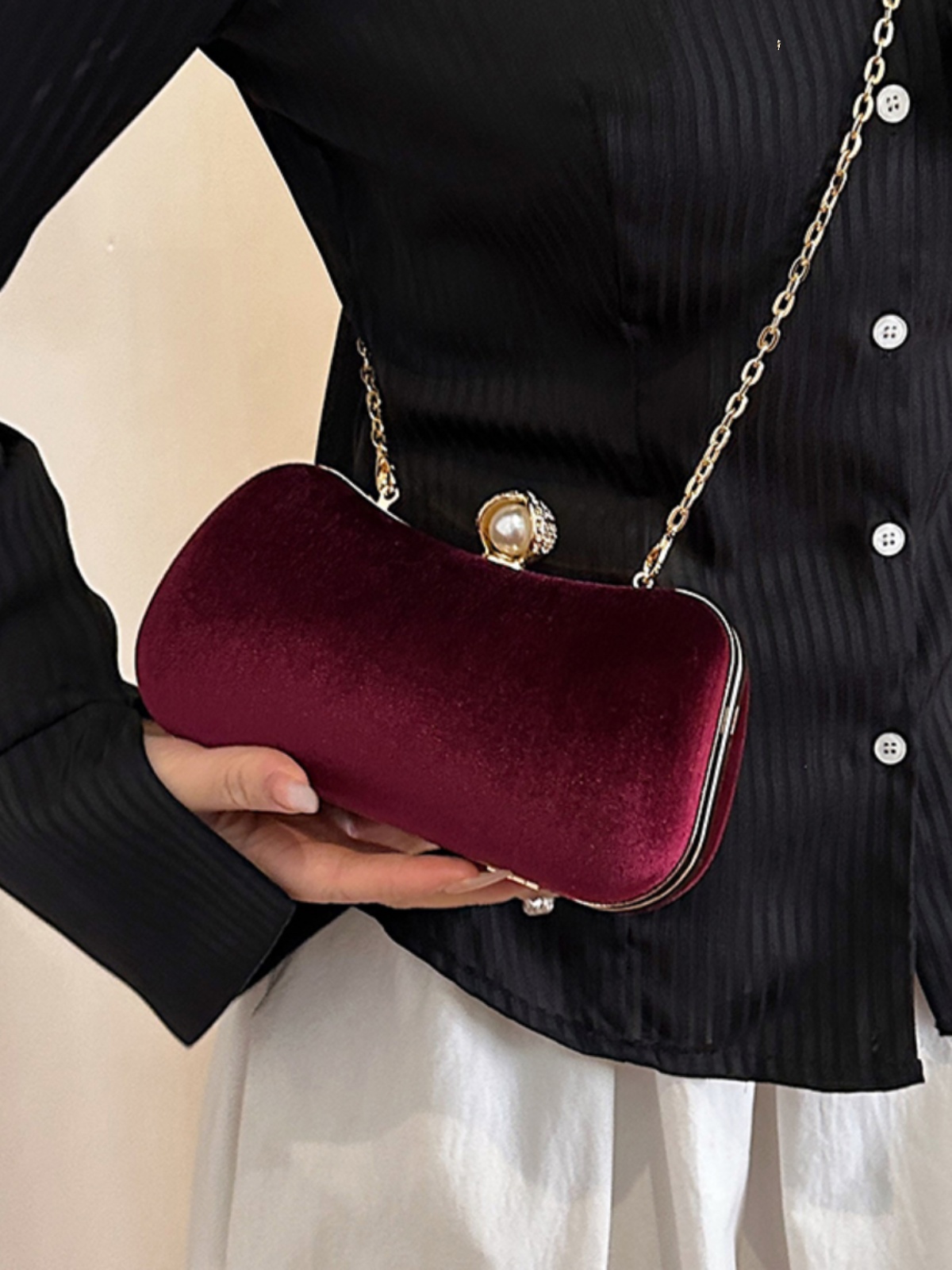 ハイエンド宴会クラッチバッグ女性のためのヴィンテージコーデュ - Mini Purse Chain のレビューと価格