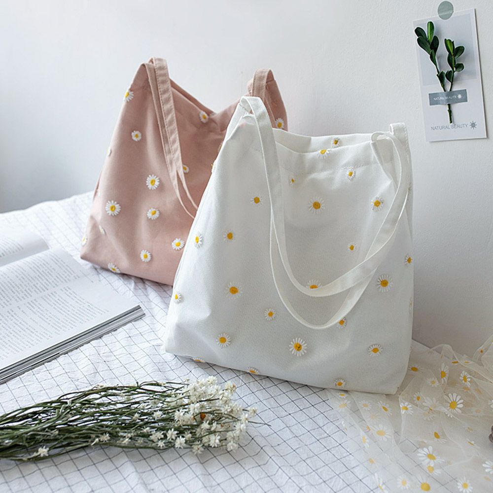 女性のためのキャンバスのショルダーバッグ,デイジー付きのカジ - Crochet Market Bag のレビューと価格