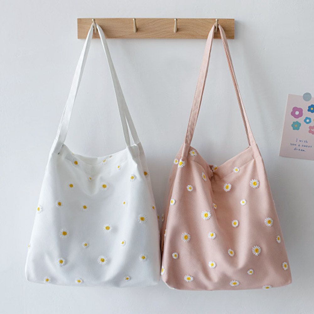 女性のためのキャンバスのショルダーバッグ,デイジー付きのカジ - Crochet Market Bag のレビューと価格