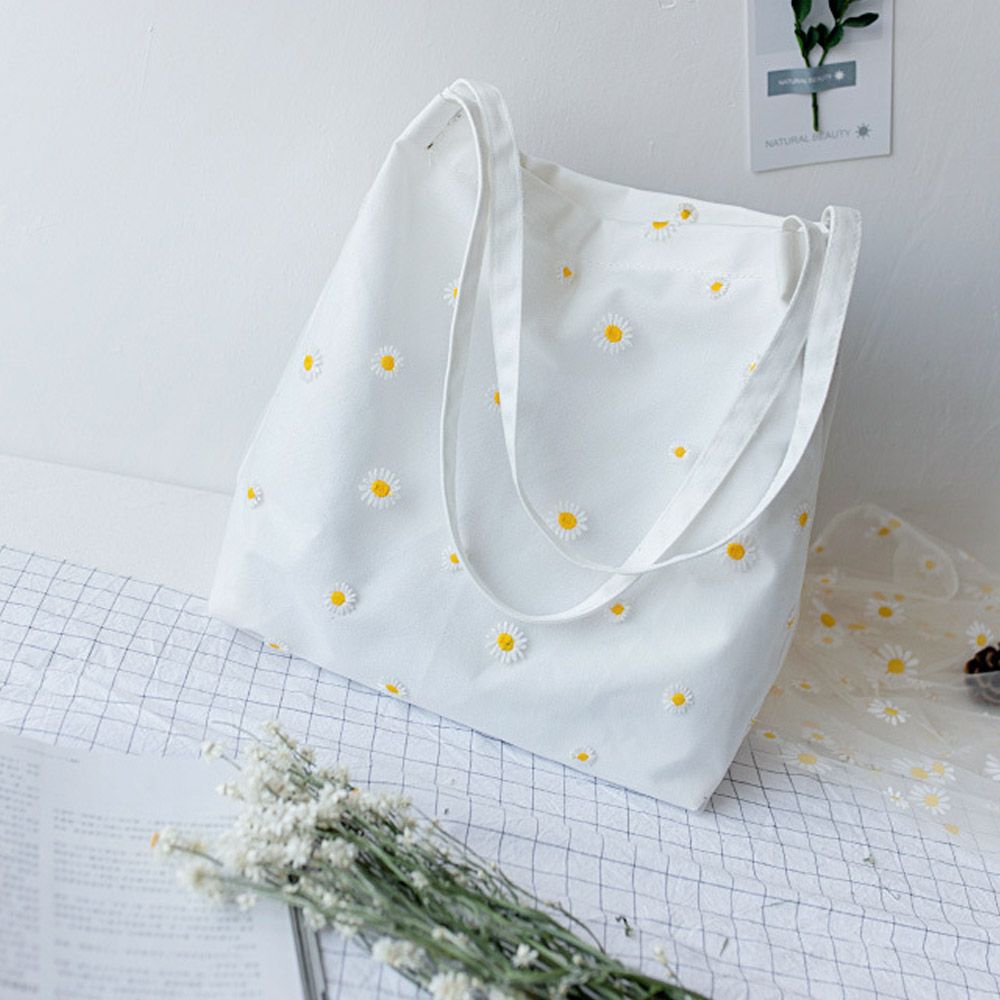 女性のためのキャンバスのショルダーバッグ,デイジー付きのカジ - Crochet Market Bag のレビューと価格