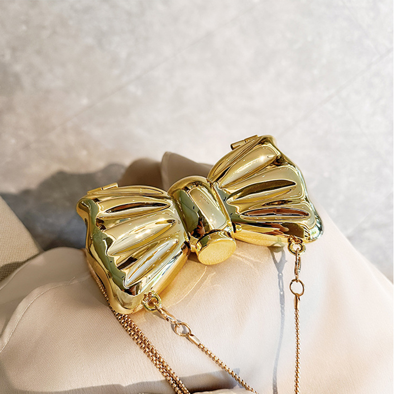 新しいミニイブニングバッグメタル財布クロスボディハンドバッグ - Mini Purse Chain のレビューと価格