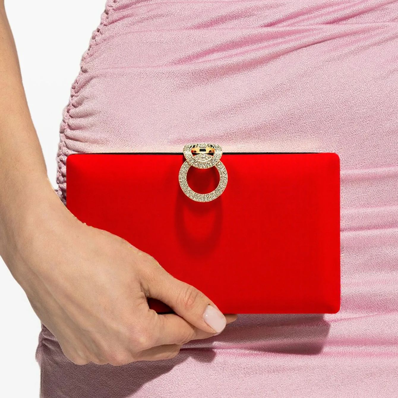 ベルベット女性イブニングバッグダイヤモンドメタルゴールデンク - Women Bags Golden のレビューと価格