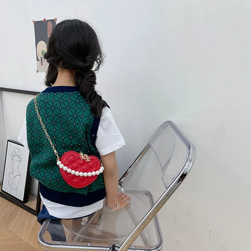 小さな女の子のためのハート型のショルダーバッグ,かわいい小さ - Mini Purse Chain のレビューと価格