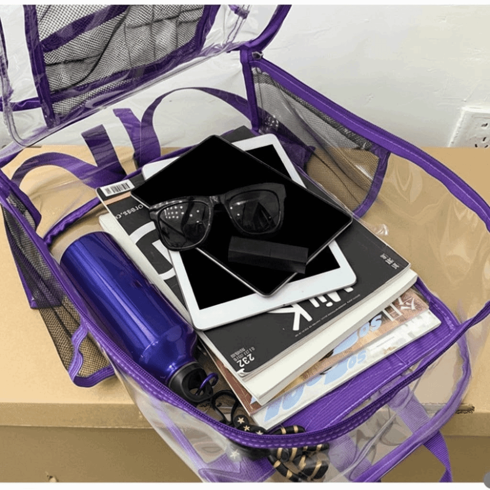 大容量透明 PVC バックパックピュアカラーゼリーテクスチャ - Jelly Bag Clear Pvc のレビューと価格