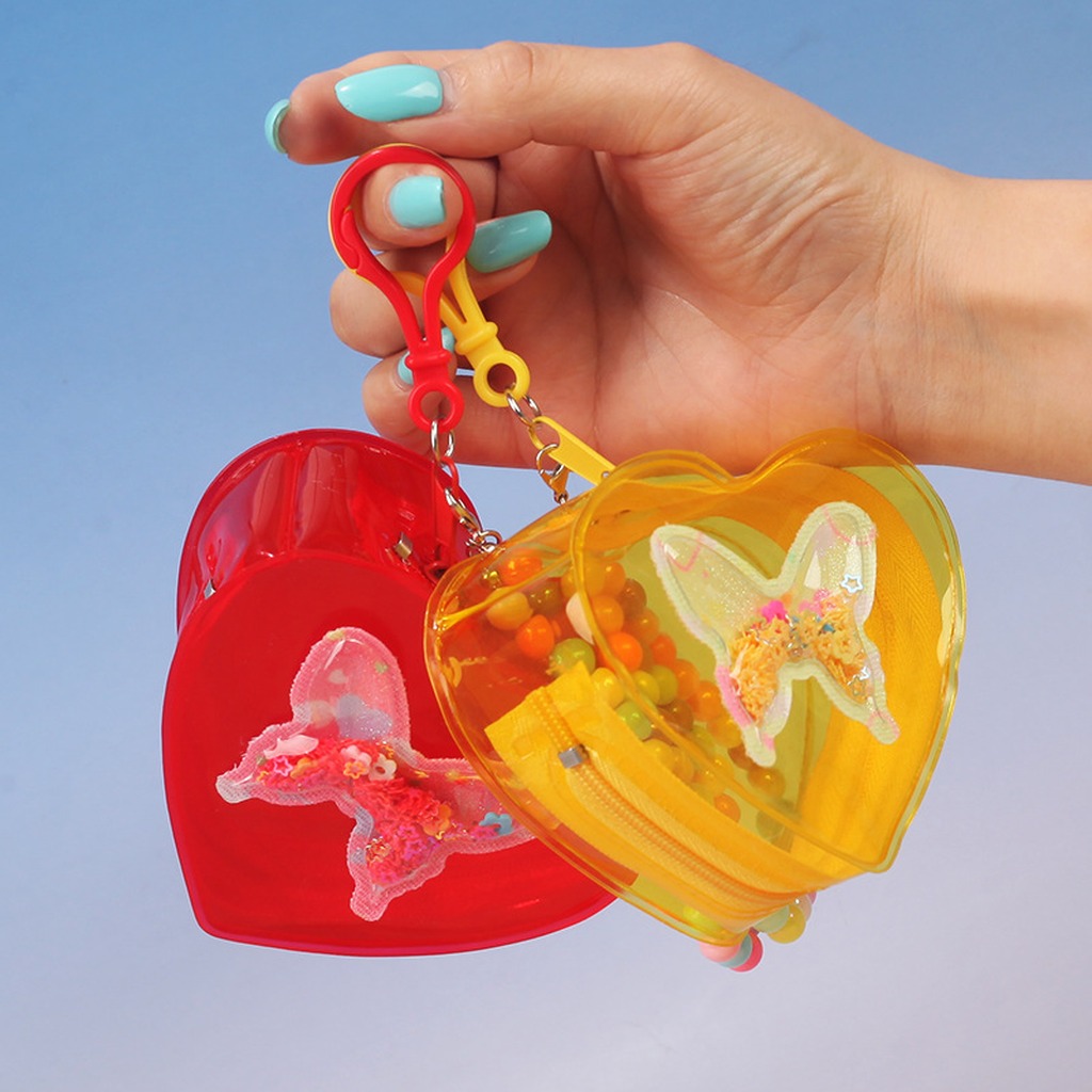 蝶々型コインパース、透明な小物収納バッグ、ゼリーPVC製財布 - Jelly Bag Clear Pvc のレビューと価格