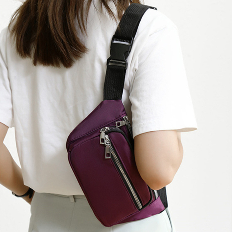 オックスフォード生地ウエストバッグ、ジッパー付きチェストバッ - Women'S Bum Bags のレビューと価格